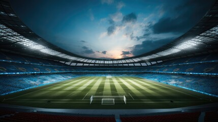 Fototapeta na wymiar A Football stadium, Colossal and luminous.