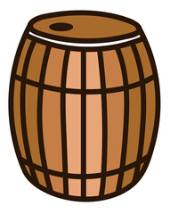 Digital png image of wooden barrel on transparent background