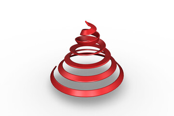 Digital png image of red spiral on transparent background
