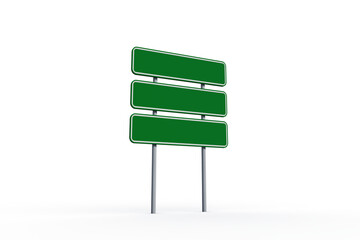 Digital png image of green road signs with copy space on transparent background - obrazy, fototapety, plakaty