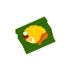 Indonesian culinary gem vibrant nasi kuning vector art