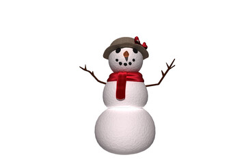 Digital png illustration of snowman with hat on transparent background
