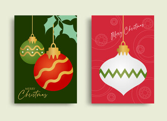 Simple Christmas ornament on colorful backgrounds, Vector illustration concepts for graphic and web design, social media banners, and marketing material.