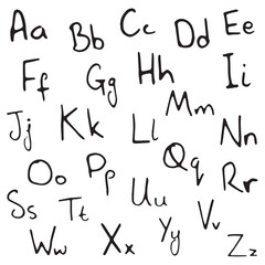 Fototapeta na wymiar Digital png illustration of alphabet letters on transparent background