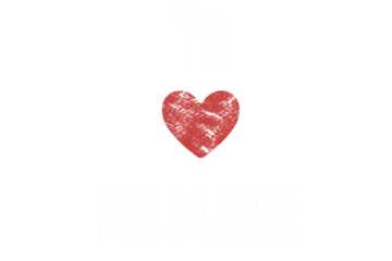 Digital png illustration of heart and yo mi madre text on transparent background