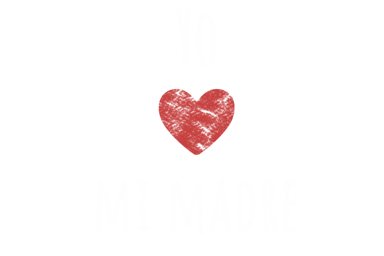Digital png illustration of heart and yo mi madre text on transparent background