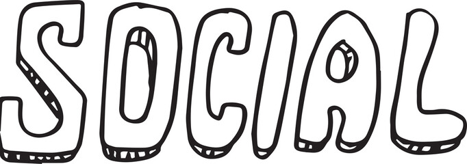 Digital png illustration of social text on transparent background