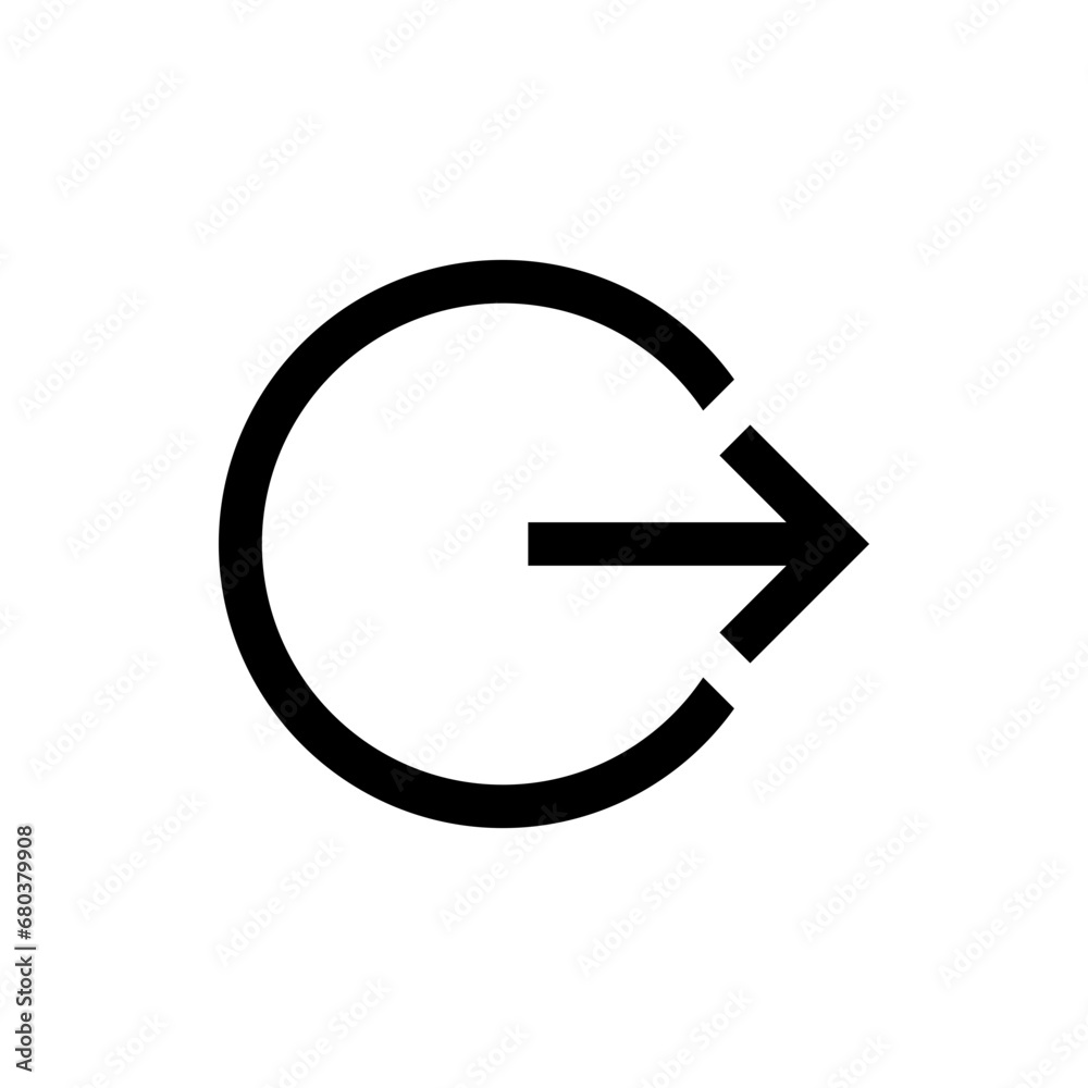 Fototapete arrow logout account icon - enter symbol, log out icon button - arrow and door icon entry symbols in