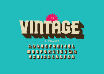 Vector of stylized modern font and alphabet