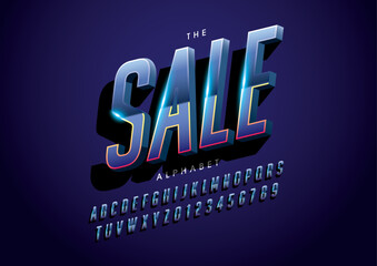 Vector of stylized modern font and alphabet