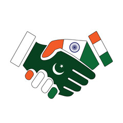 PAKSITAN AND INDIA HAND SHAKE DESIGN. PAKISTAN AND INDIA FRIENDSHIP DESIGN. INDIA AND PAKISTAN FRIENDSHIP. BUSINESS MEETING
