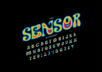 Vector of stylized modern font and alphabet