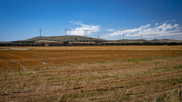 Wind farm in rural South Australia, Australia