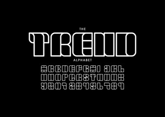 Vector of stylized modern font and alphabet
