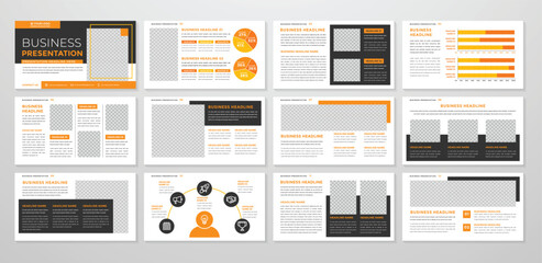 business presentation template editable vector design - obrazy, fototapety, plakaty