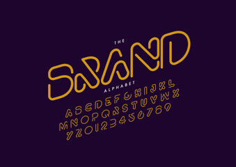 Vector of stylized modern font and alphabet