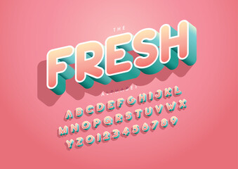 Vector of stylized modern font and alphabet