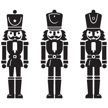 Nutcracker Icon Vector Illustration Classic Christmas Decor