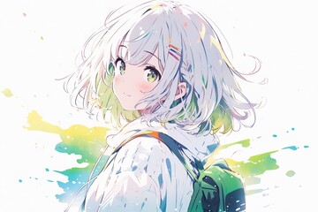 Fototapeta premium 笑顔の女子,Generative AI AI画像