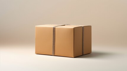 Fototapeta premium Box package holiday cardboard paper gift parcel brown delivery background carton mail present