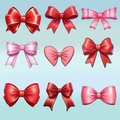 set of red bow