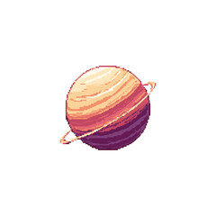 Pixel art Uranus icon: Celestial charm meets pixel perfection. Elevate your designs with this captivating and stylish representation of the enigmatic planet.