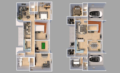 3d Floor Plan with Radaring. 