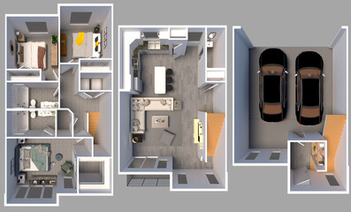 3D Floor Plan With Radaring.