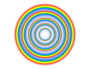 3d rendered multiple rainbow in circle.