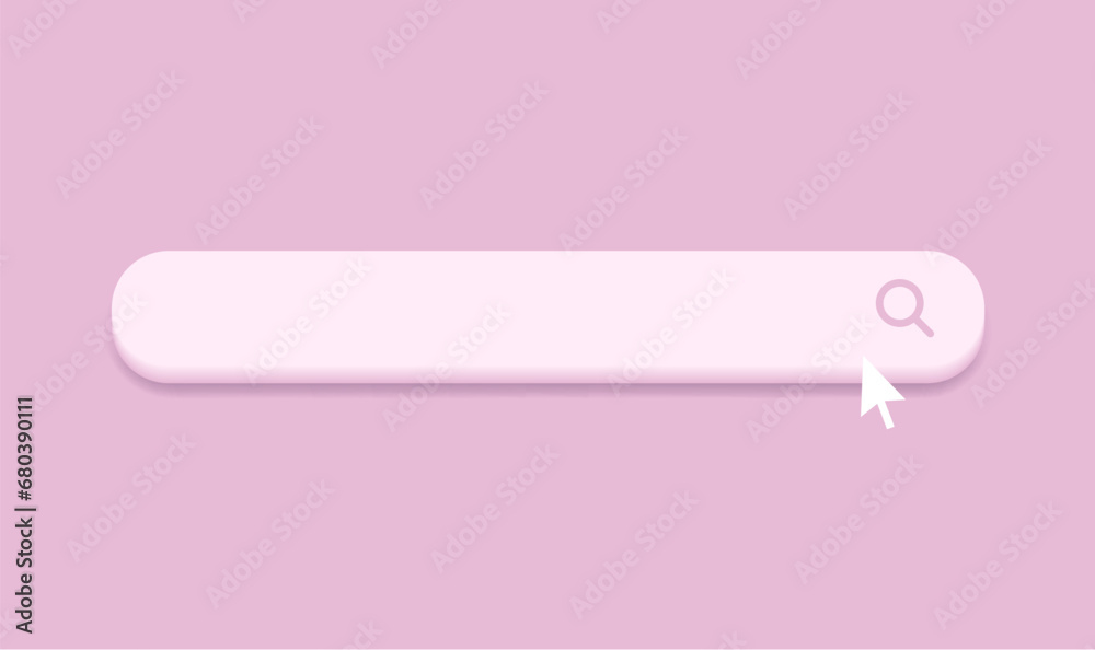 Poster 3d search bar frame with magnifier icon, search boxes template for web page internet browser