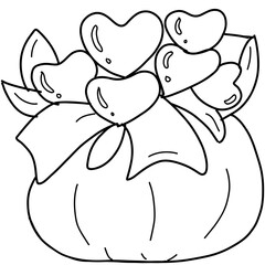 heart bouquet Line art
