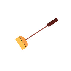 Cleaning scraper with handle for aquarium vector illustration, cartoon tool for cleaning aquarium, maintenance accessory