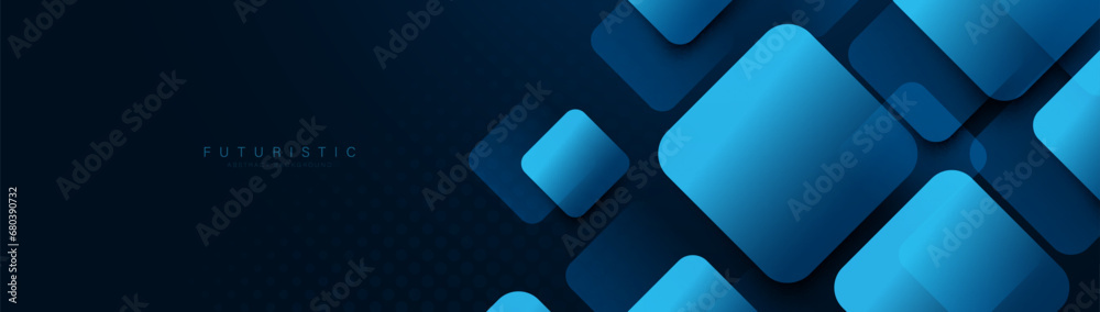 Poster Blue abstract geometric rectangle pattern background. Modern shiny white pattern. Modern Landing Page, Template, and websites. Vector illustration