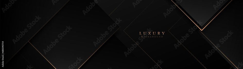 Poster luxury gold abstract hexagon geometric line on a dark background. trendy minimal geometry banner. ve