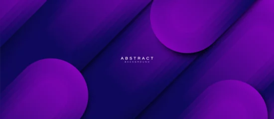 Foto op Canvas Blue and purple abstract geometric lines futuristic digital hi-technology background. Trendy blue minimal geometry banner. Vector illustration © pickup