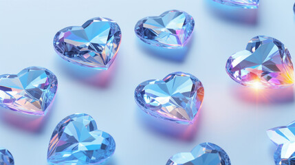 Fototapeta premium Crystal colorful hearts