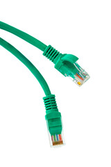 Network cable isolated on white background studio shot