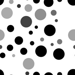 Seamless vector pattern with circles, creating a creative monochrome background with rotated elements. Illustration on transparent background