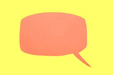 Blank speech bubble on yellow background