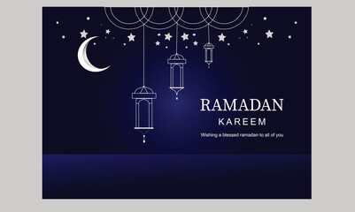 ramadan kareem greeting background template for card, banner, poster wallpaper, invitation