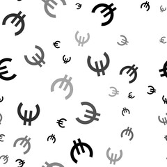 Seamless vector pattern with euro symbols, creating a creative monochrome background with rotated elements. Illustration on transparent background