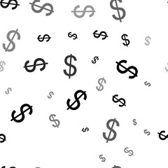 Seamless vector pattern with dollar symbols, creating a creative monochrome background with rotated elements. Vector illustration on white background