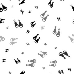 Obraz premium Seamless vector pattern with earrings symbols, creating a creative monochrome background with rotated elements. Vector illustration on white background