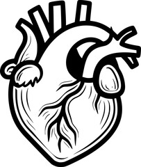 outline illustration of heart for coloring page