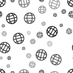 Seamless vector pattern with web symbols, creating a creative monochrome background with rotated elements. Vector illustration on white background