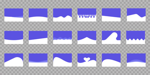 Set separator header. Colorful divider shapes collection for website.