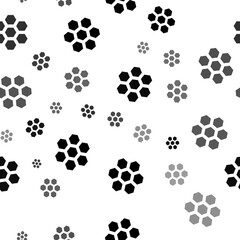 Seamless vector pattern with hive symbols, creating a creative monochrome background with rotated elements. Illustration on transparent background