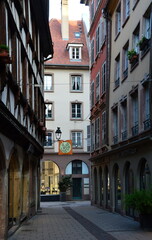 Fototapeta na wymiar Historical Buildings in the Old Town of Strasburg, Alsace