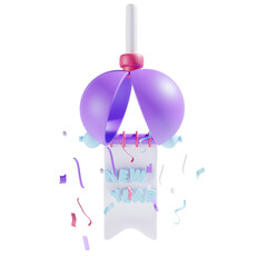 happy new year with confetti