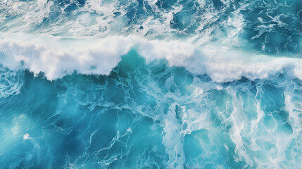 Aerial View of a Wave in the Ocean. Generative Ai